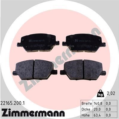 Otto Zimmermann 22165.200.1 Brake Pad Set, disc brake 221652001