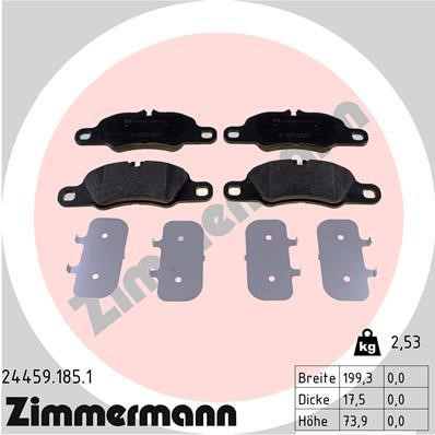 Otto Zimmermann 24459.185.1 Brake Pad Set, disc brake 244591851