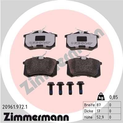 Otto Zimmermann 20961.972.1 Brake Pad Set, disc brake 209619721