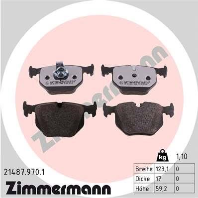 Otto Zimmermann 21487.970.1 Brake Pad Set, disc brake 214879701