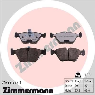 Otto Zimmermann 21677.995.1 Brake Pad Set, disc brake 216779951