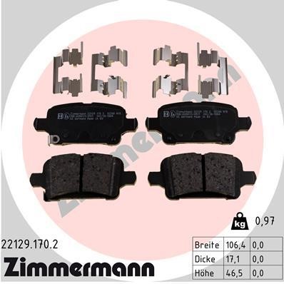 Otto Zimmermann 22129.170.2 Brake Pad Set, disc brake 221291702