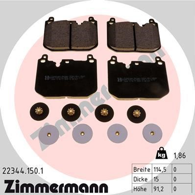 Otto Zimmermann 22344.150.1 Brake Pad Set, disc brake 223441501