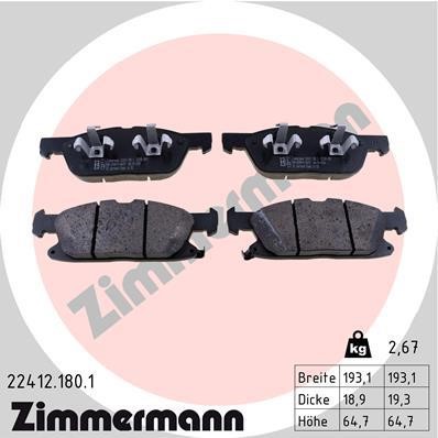 Otto Zimmermann 22412.180.1 Brake Pad Set, disc brake 224121801