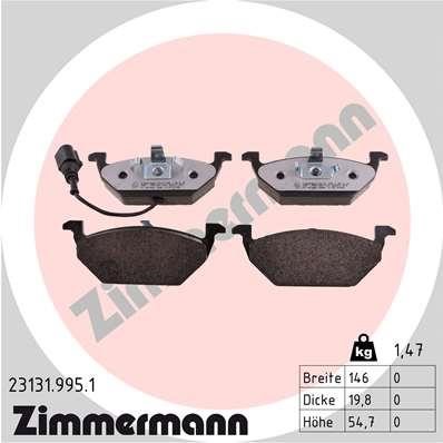 Otto Zimmermann 23131.995.1 Brake Pad Set, disc brake 231319951