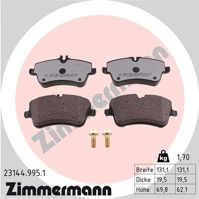 Otto Zimmermann 23144.995.1 Brake Pad Set, disc brake 231449951