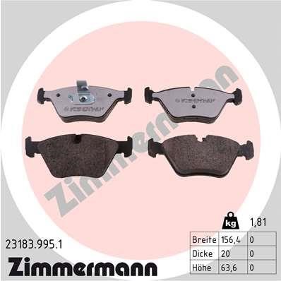 Otto Zimmermann 23183.995.1 Brake Pad Set, disc brake 231839951