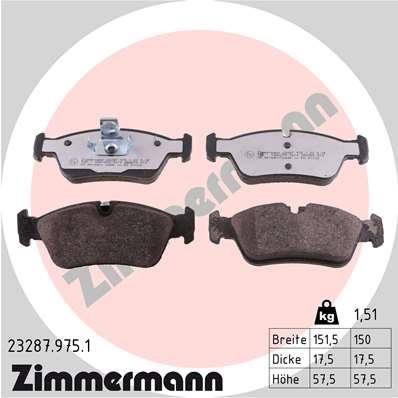 Otto Zimmermann 23287.975.1 Brake Pad Set, disc brake 232879751