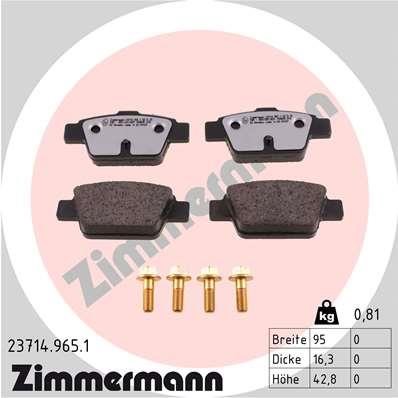Otto Zimmermann 23714.965.1 Brake Pad Set, disc brake 237149651