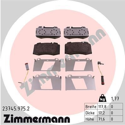 Otto Zimmermann 23745.975.2 Brake Pad Set, disc brake 237459752