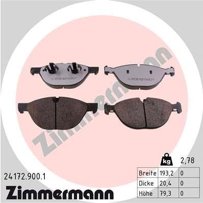Otto Zimmermann 24172.900.1 Brake Pad Set, disc brake 241729001