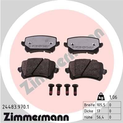 Otto Zimmermann 24483.970.1 Brake Pad Set, disc brake 244839701