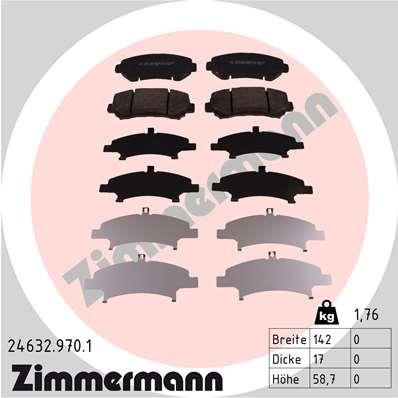 Otto Zimmermann 24632.970.1 Brake Pad Set, disc brake 246329701