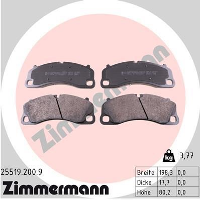 Otto Zimmermann 25519.200.9 Brake Pad Set, disc brake 255192009