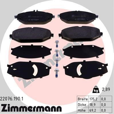 Otto Zimmermann 22076.190.1 Brake Pad Set, disc brake 220761901