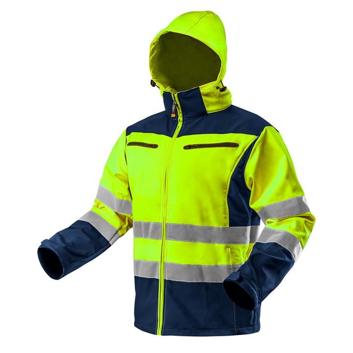 81700XXL Neo Tools High vision working jacket, softshell with hood, yellow, size XXL