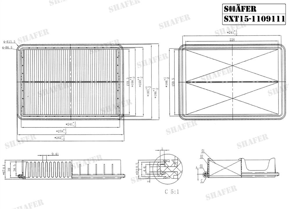 Air filter Shafer SXT15-1109111