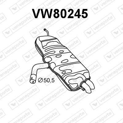 Veneporte VW80245 End Silencer VW80245