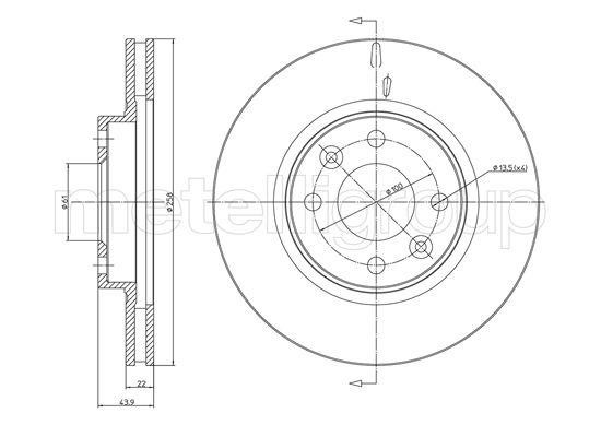 Cifam 800-1504C Front brake disc ventilated 8001504C