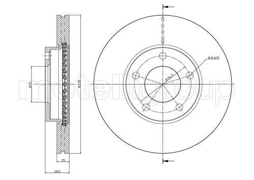 Cifam 800-729C Front brake disc ventilated 800729C