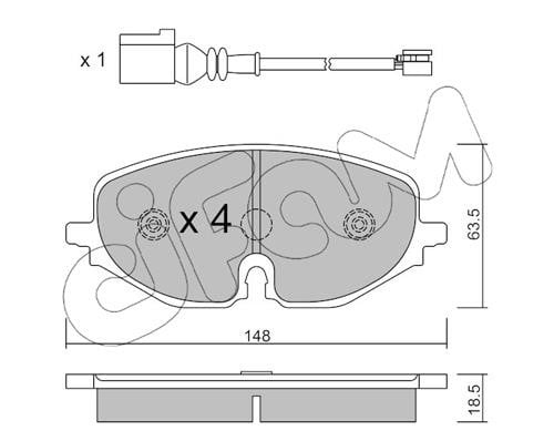 Cifam 822-1280-0 Brake Pad Set, disc brake 82212800