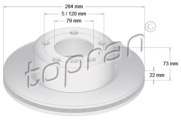 Topran 501 900 Front brake disc ventilated 501900