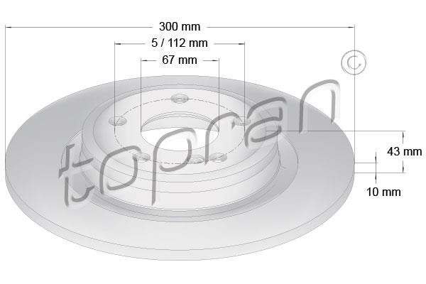 Topran 409 486 Rear brake disc, non-ventilated 409486