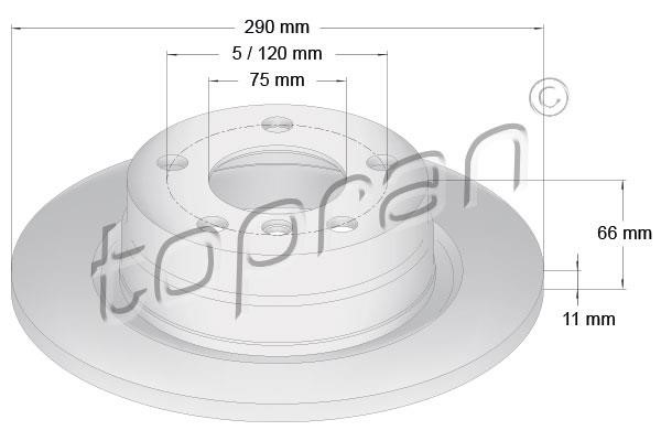 Topran 501 903 Rear brake disc, non-ventilated 501903