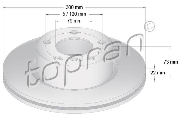 Topran 501 901 Front brake disc ventilated 501901