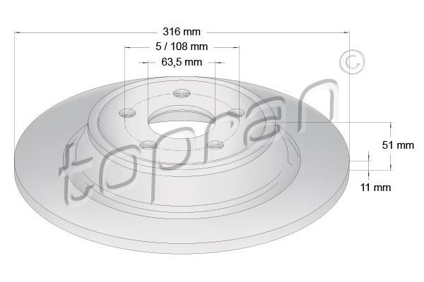 305101 Topran Brake disk