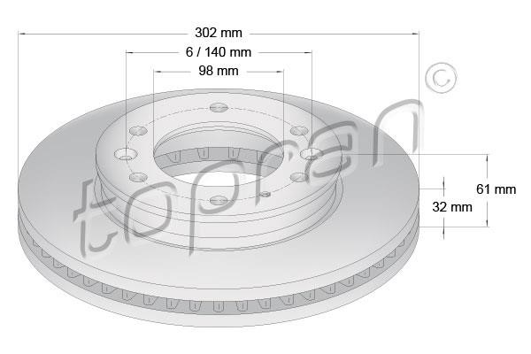 305185 Topran Brake disk