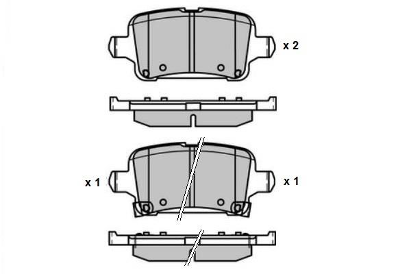 ETF 12-1686 Rear disc brake pads, set 121686