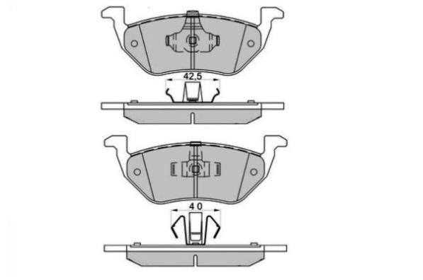 ETF 12-1664 Rear disc brake pads, set 121664