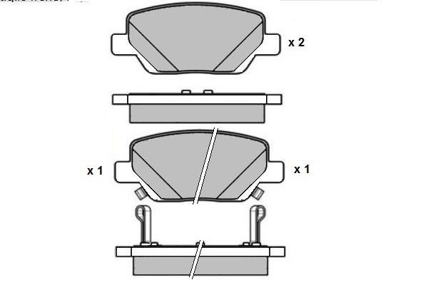 ETF 12-1645 Front disc brake pads, set 121645