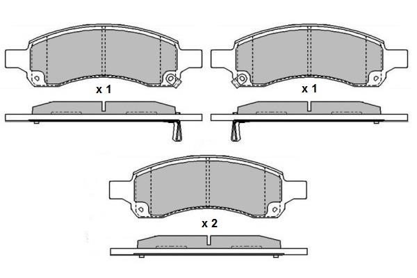 ETF 12-1670 Front disc brake pads, set 121670