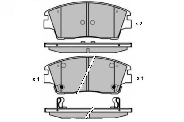 ETF 12-1642 Front disc brake pads, set 121642
