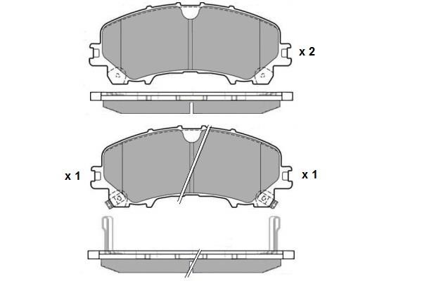 ETF 12-1697 Front disc brake pads, set 121697