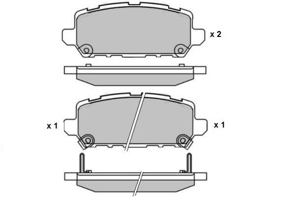 ETF 12-1696 Rear disc brake pads, set 121696