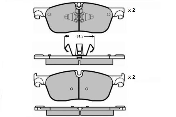 ETF 12-1649 Front disc brake pads, set 121649
