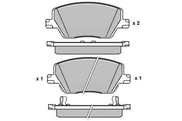 ETF 12-1643 Front disc brake pads, set 121643