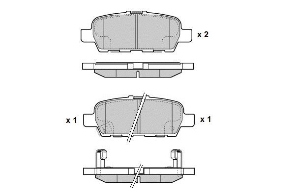 ETF 12-1692 Front disc brake pads, set 121692