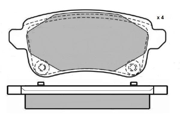 ETF 12-1690 Rear disc brake pads, set 121690