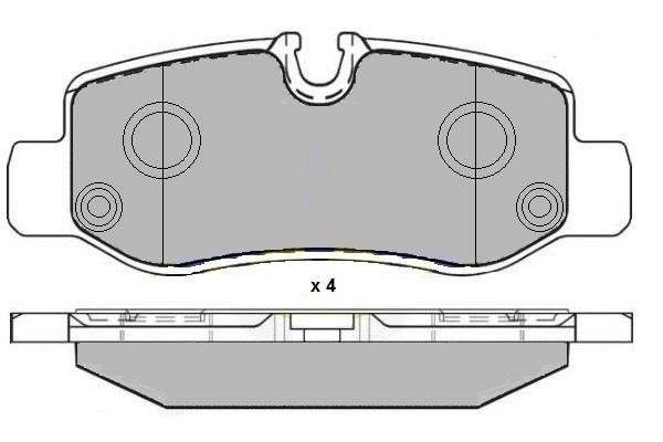 ETF 12-1655 Rear disc brake pads, set 121655