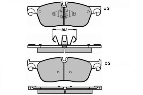 ETF 12-1651 Front disc brake pads, set 121651