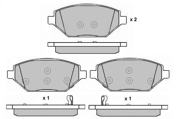 ETF 12-1702 Front disc brake pads, set 121702