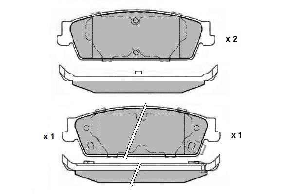 ETF 12-1671 Rear disc brake pads, set 121671