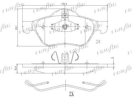 Front disc brake pads, set Frig air PD09.511