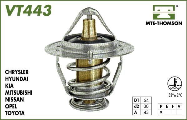 MTE-Thomson VT44382 Thermostat, coolant VT44382