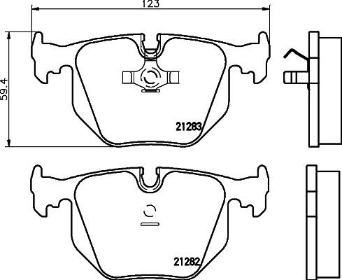 Hella 8DB 355 008-121 Brake Pad Set, disc brake 8DB355008121