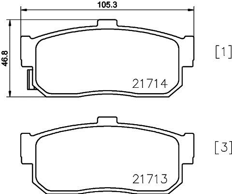 Hella 8DB 355 036-591 Brake Pad Set, disc brake 8DB355036591